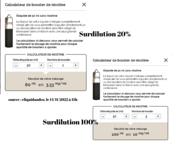 Surdilution des eliquides chez Eliquidandco