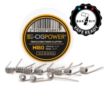Pack of 10 coils Fumytech Clapton SS316 26GA+34GA 0,4Ω